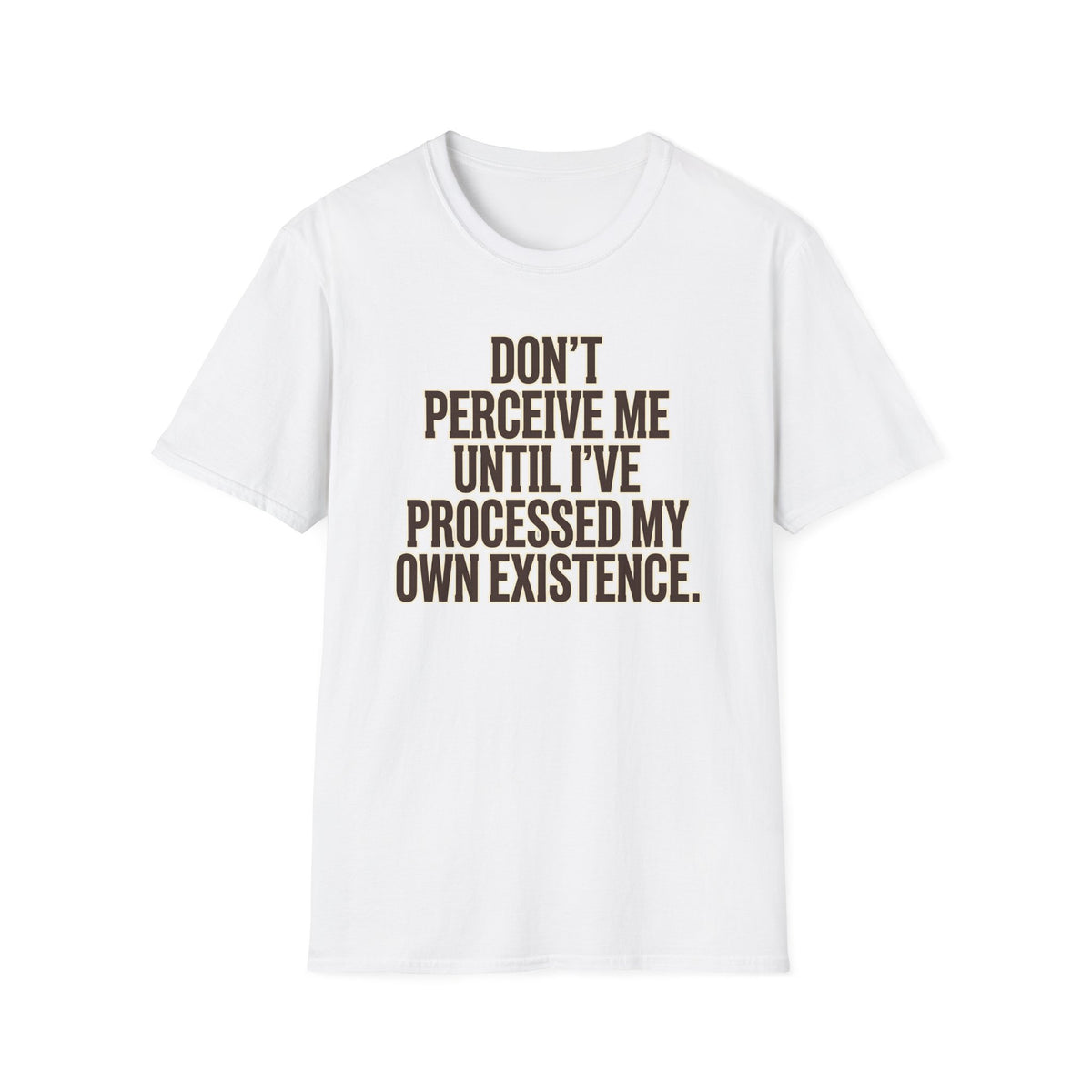 Don't Perceive Me Until I've Processed My Own Existence T-Shirt