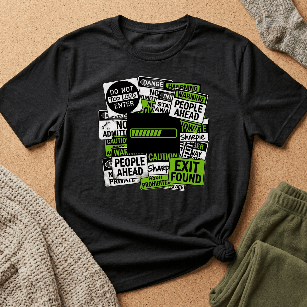 Social Battery Warning Signs T-Shirt