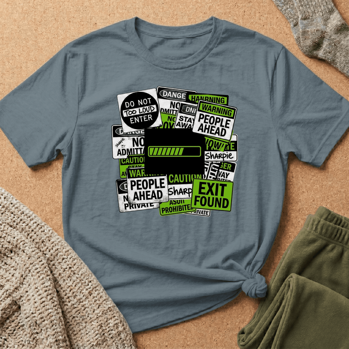 Social Battery Warning Signs T-Shirt