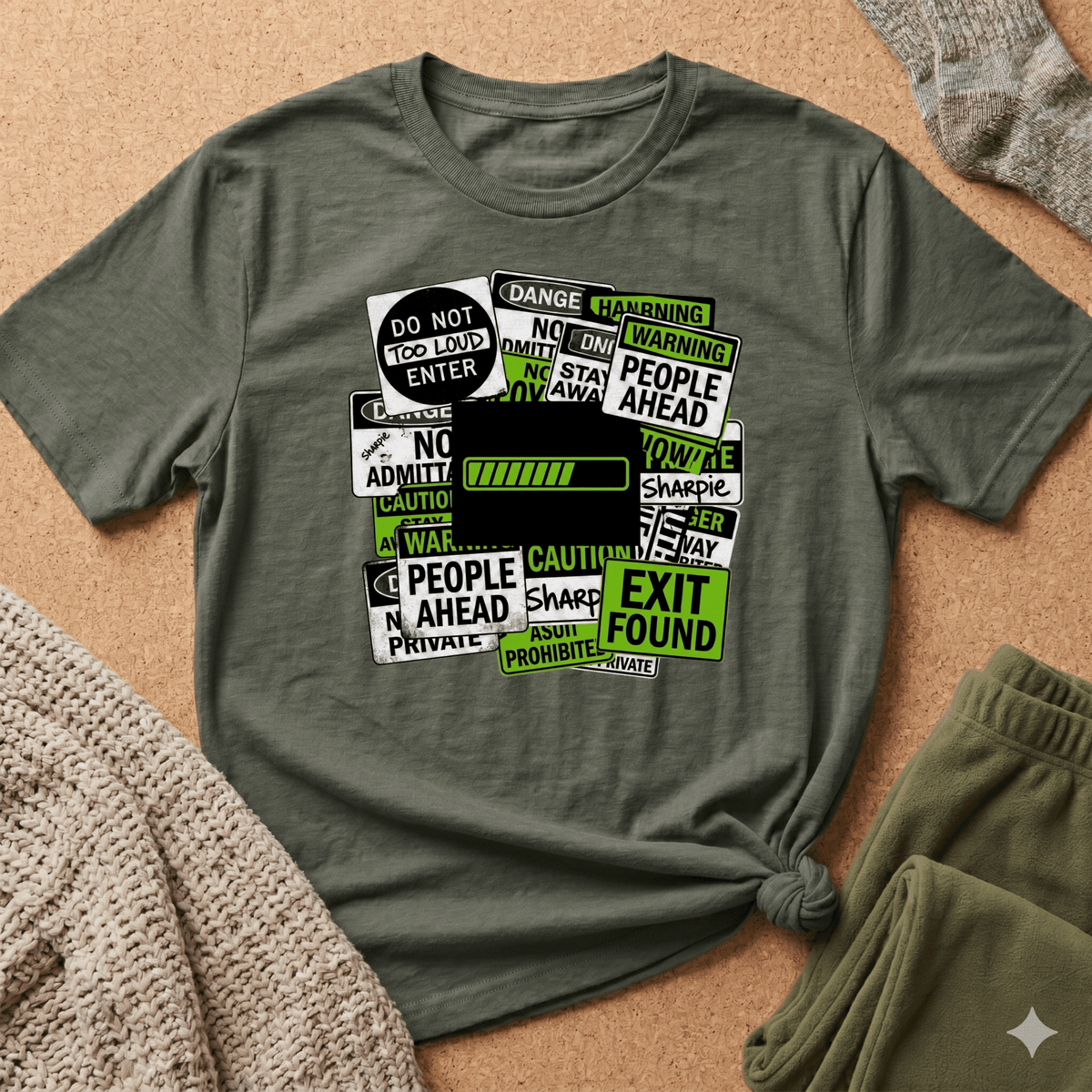 Social Battery Warning Signs T-Shirt