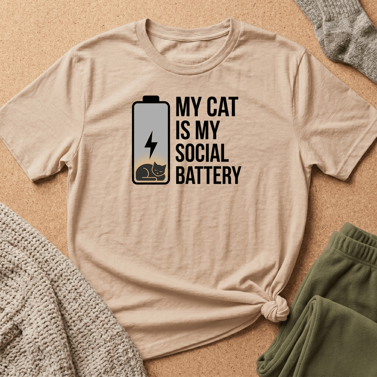 My Cat Is My Social Battery T shirt