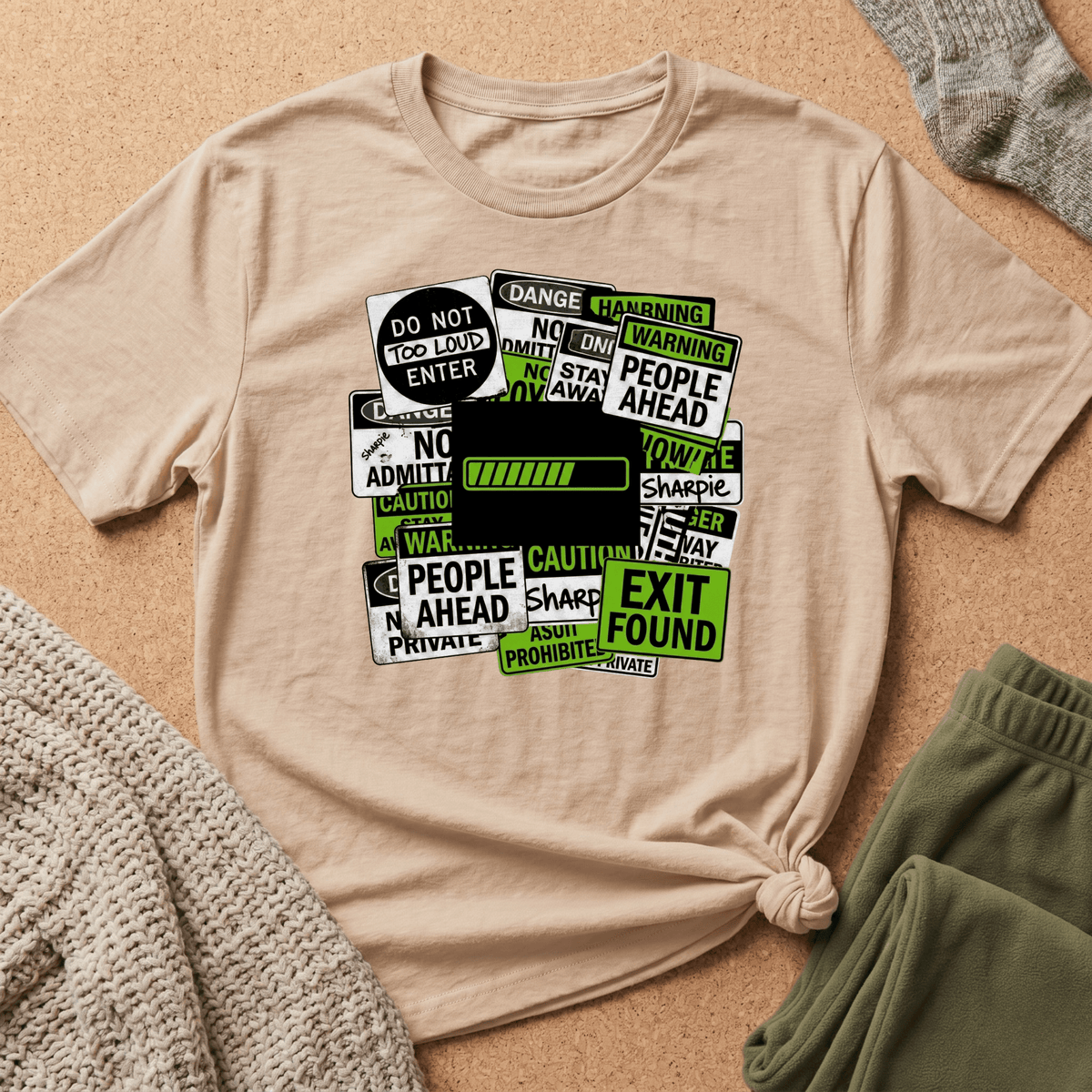 Social Battery Warning Signs T-Shirt