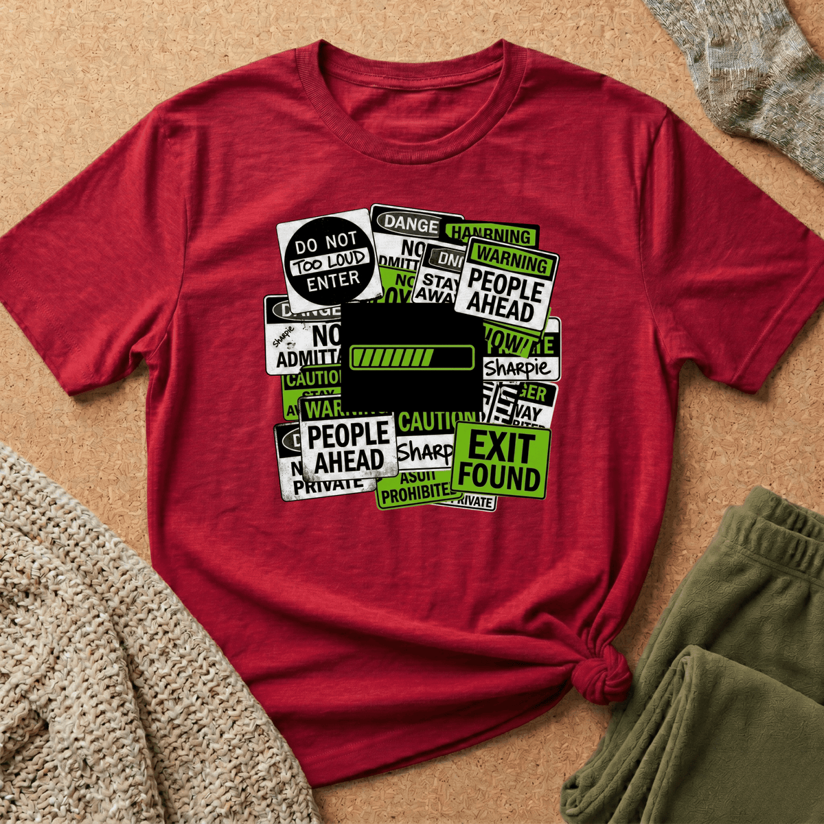 Social Battery Warning Signs T-Shirt