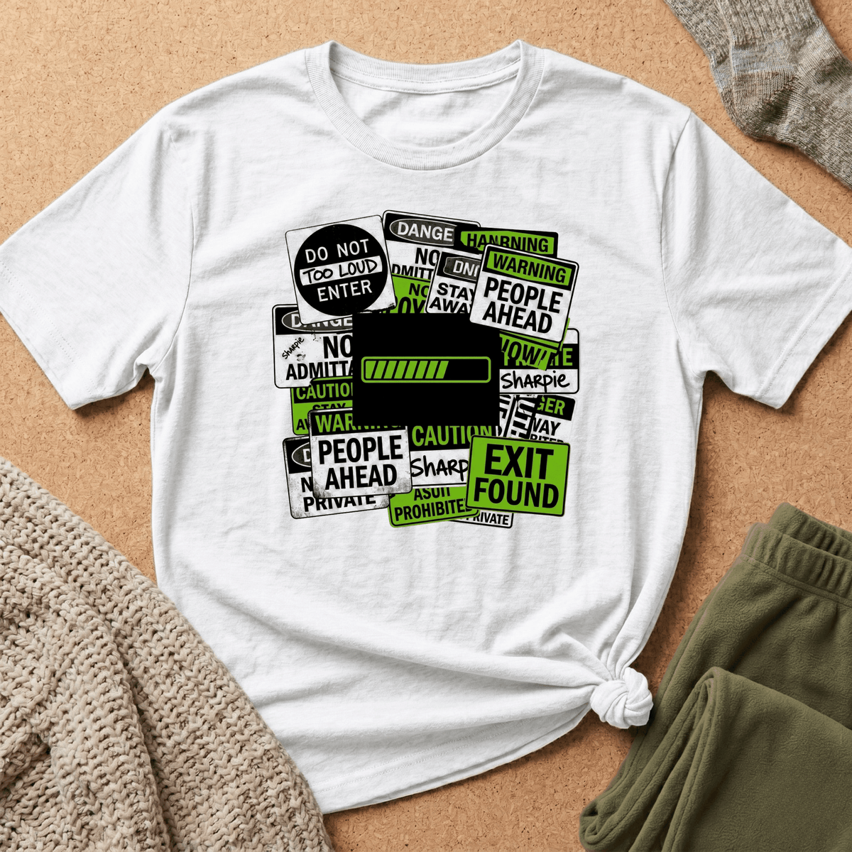 Social Battery Warning Signs T-Shirt